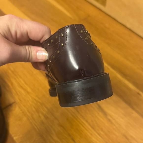 Marc Fisher Dark Burgundy Leather Oxfords Size 8 - Picture 9 of 10